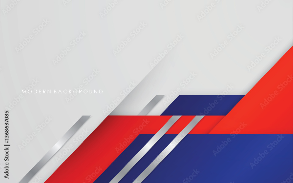 Poster illustration vector graphic of abstract background blue and red gradients with white color overlap l