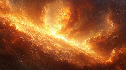 Fiery cosmic clouds illuminate dark space