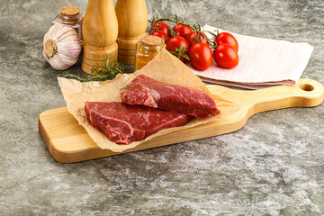 Raw marble uncooked beef steak