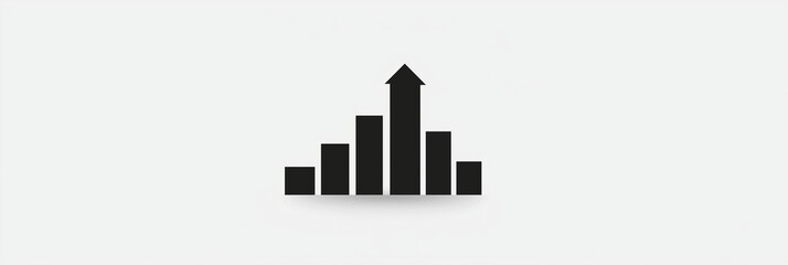 Minimalist black business graph on a white background.
