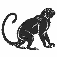 tamarin black silhouette icon vector