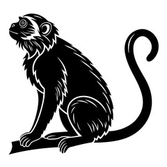 tamarin black silhouette icon vector