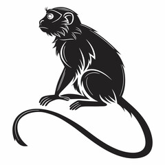 tamarin black silhouette icon vector