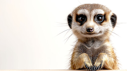 Playful Meerkat Portrait with Charming Expression and Bright Eyes