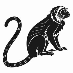 tamarin black silhouette icon vector