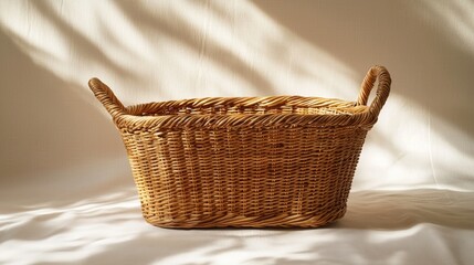 Elegant wicker gathering basket a study in minimalist design