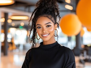 Woman Smiling, Modern Office