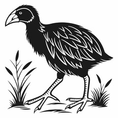 takahe black silhouette icon vector