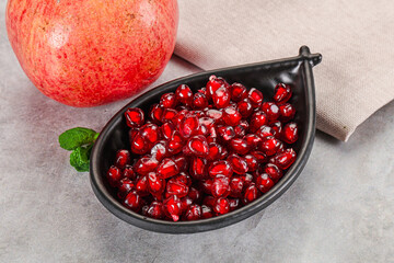 Ripe sweet red pomegranate seeds