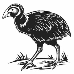 takahe black silhouette icon vector