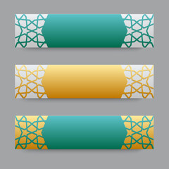 Colorful Geometric Abstract Banner Set with Modern Artistic Patterns