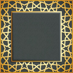 Elegant Green and Gold Geometric Design With Decorative Frame