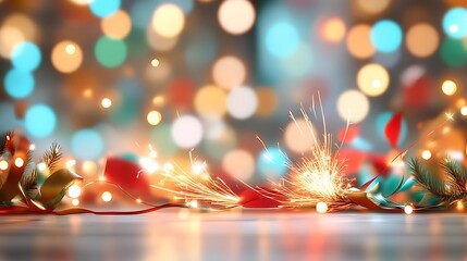 Festive Holiday Lights Blurred