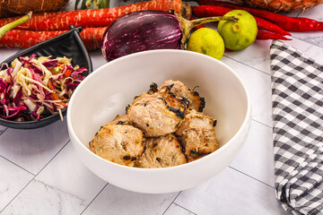 Afgani chicken kebab with white marinade