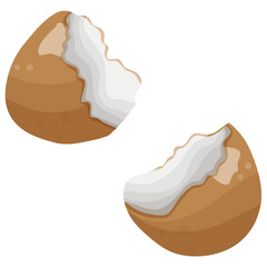 brown egg shell icon, for various food designs and patterns