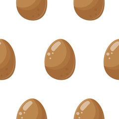 pattern with brown chicken egg icons, for various simple designs and patterns