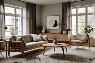 Elegant and Modern Interior Design with Neutral Colors, Minimalist Aesthetics, and Cozy Living Room Décor Ideas