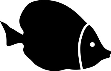 Fish Silhouette Black Color White Dot Eye Minimalist Illustration