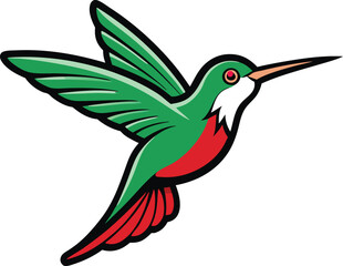 hummingbird and flowers