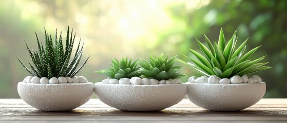 Fototapeta premium Minimalist plant display with open space for branding