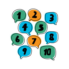 Numbers 1 to 10. Badge, icon, logo vector design illustration on white background