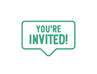 You're Invited!. Badge, icon, logo vector design illustration on white background