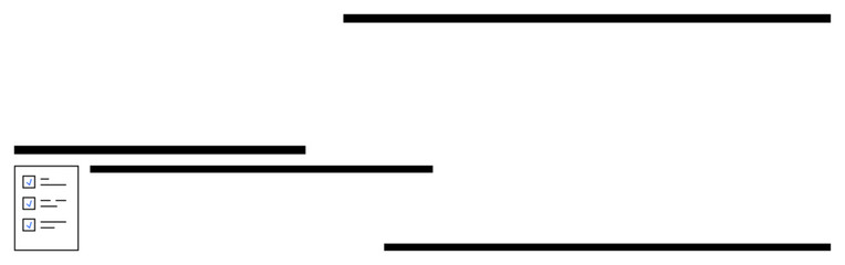 Horizontal lines representing progress, focus paired with a checklist. Ideal for task management, organization, process tracking, workflow planning, prioritization, data display, flat simple metaphor