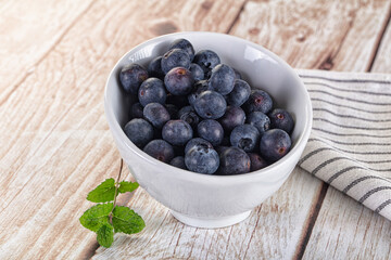 Raw ripe sweet and juicy blueberry