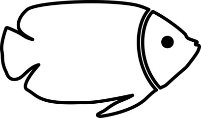 Fish Line Art Black Color Illustration