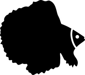 Fish Silhouette Black Color White Dot Eye Minimalist Illustration