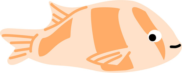 Cute Fish Colorful for Kids  Drawing Illustration 