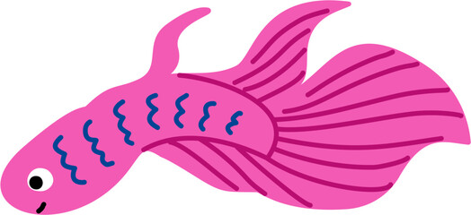 Cute Fish Colorful for Kids  Drawing Illustration 