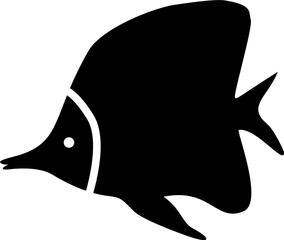 Fish Silhouette Black Color White Dot Eye Minimalist Illustration