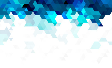Abstract geometry triangle blue and white with space texture background pattern.