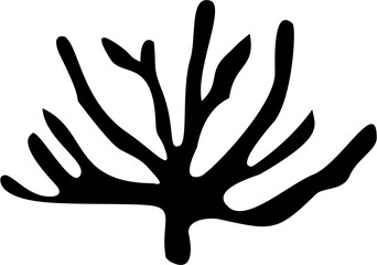 Coral Silhouette Black Color under the sea illustration