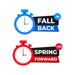 Stopwatch Showing Spring Forward and Fall Back Daylight Saving Time