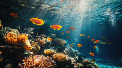 Naklejka premium coral reef in aquarium