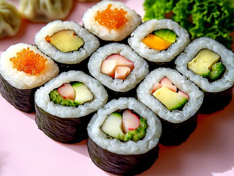 Delicious Veggie Sushi Rolls.