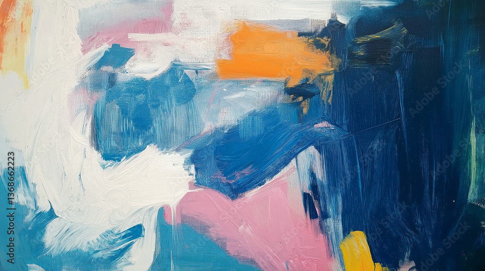 Poster A painting where brushstrokes seem to float off the surface