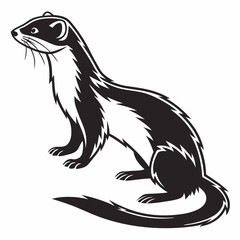 stoat black silhouette icon vector