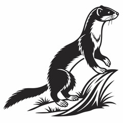 stoat black silhouette icon vector