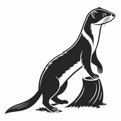 stoat black silhouette icon vector