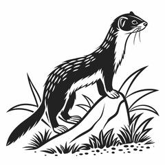 stoat black silhouette icon vector