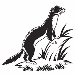 stoat black silhouette icon vector