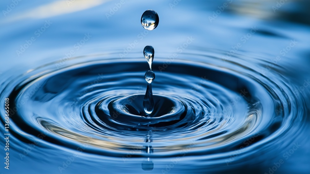 Poster A single droplet of water creating an infinite ripple effect