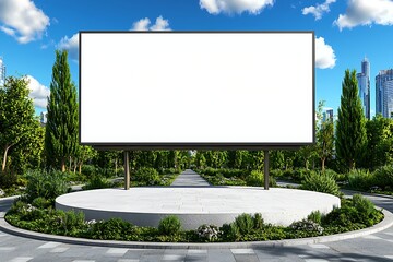 Obraz premium Blank Billboard Park Cityscape