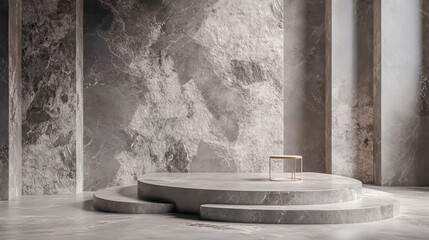 Create a 3D aesthetic mosaic podium background with an elegant stone texture for a sophisticated look