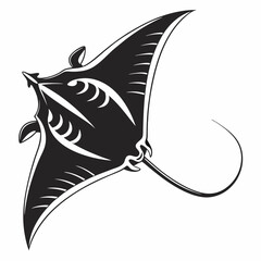 stingray black silhouette icon vector
