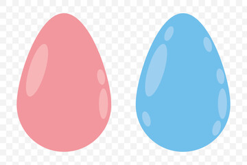 Collection of Easter eggs with bunny ears on Transparent Background Eps 10.
