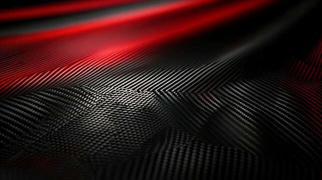 Abstract Carbon Fiber Texture: Sleek Red & Black Tech Background